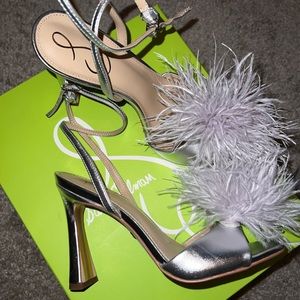 BRAND NEW SILVER SAM EDELMAN HEEL